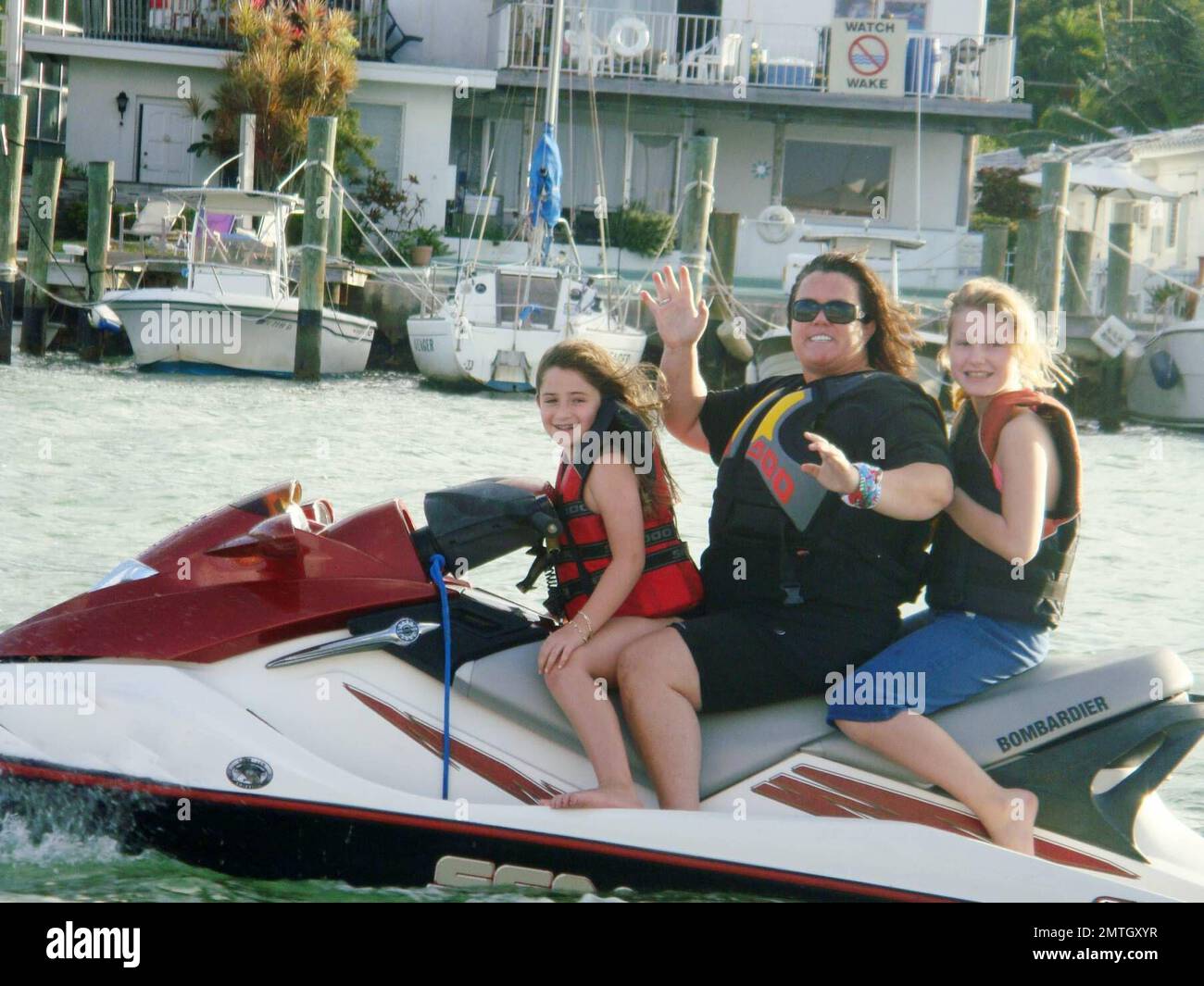 Exclusive!! Chat show host Rosie O'Donnell has fun on her jet ski