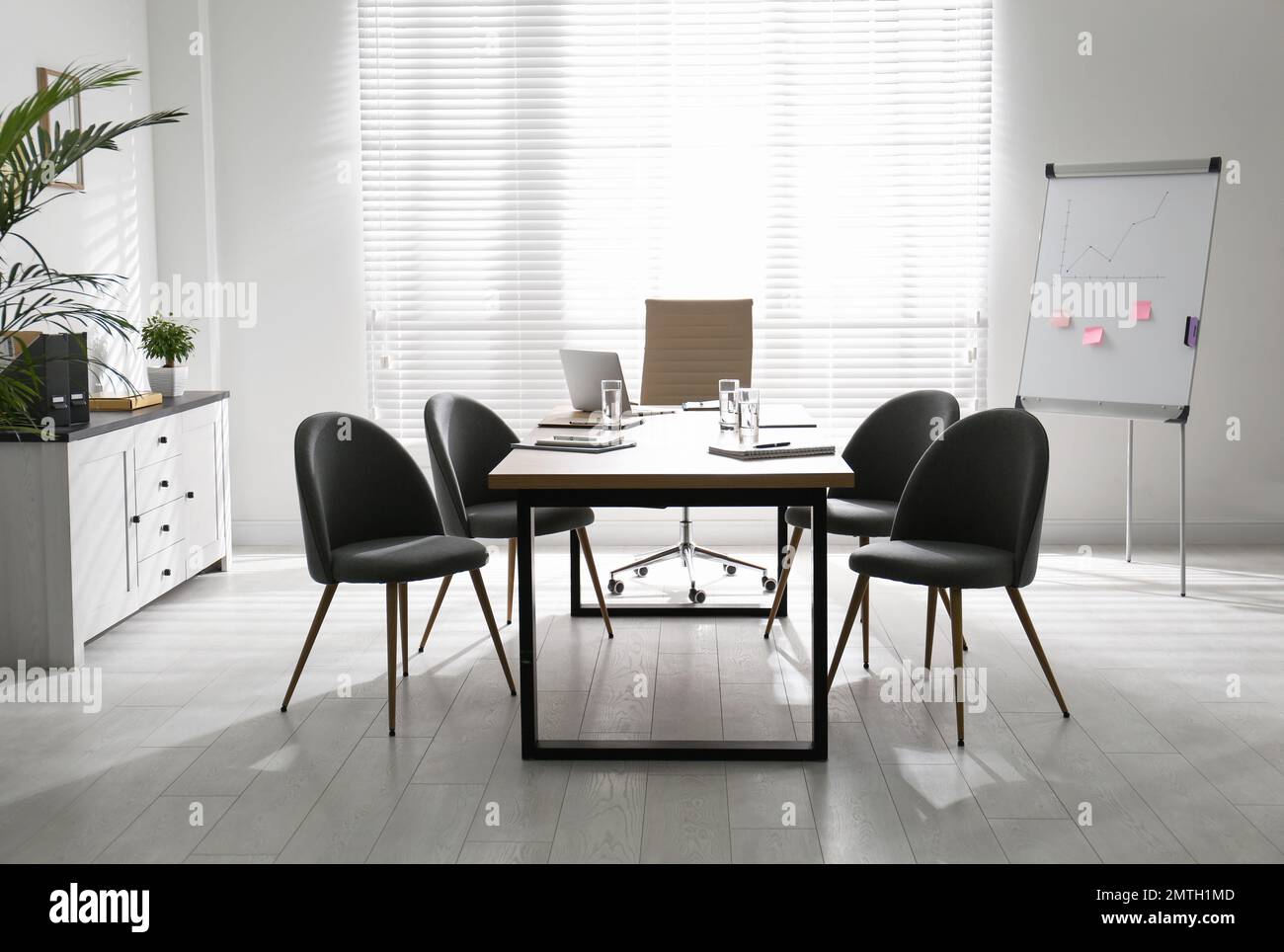 Conference room interior with modern office table Stock Photo - Alamy