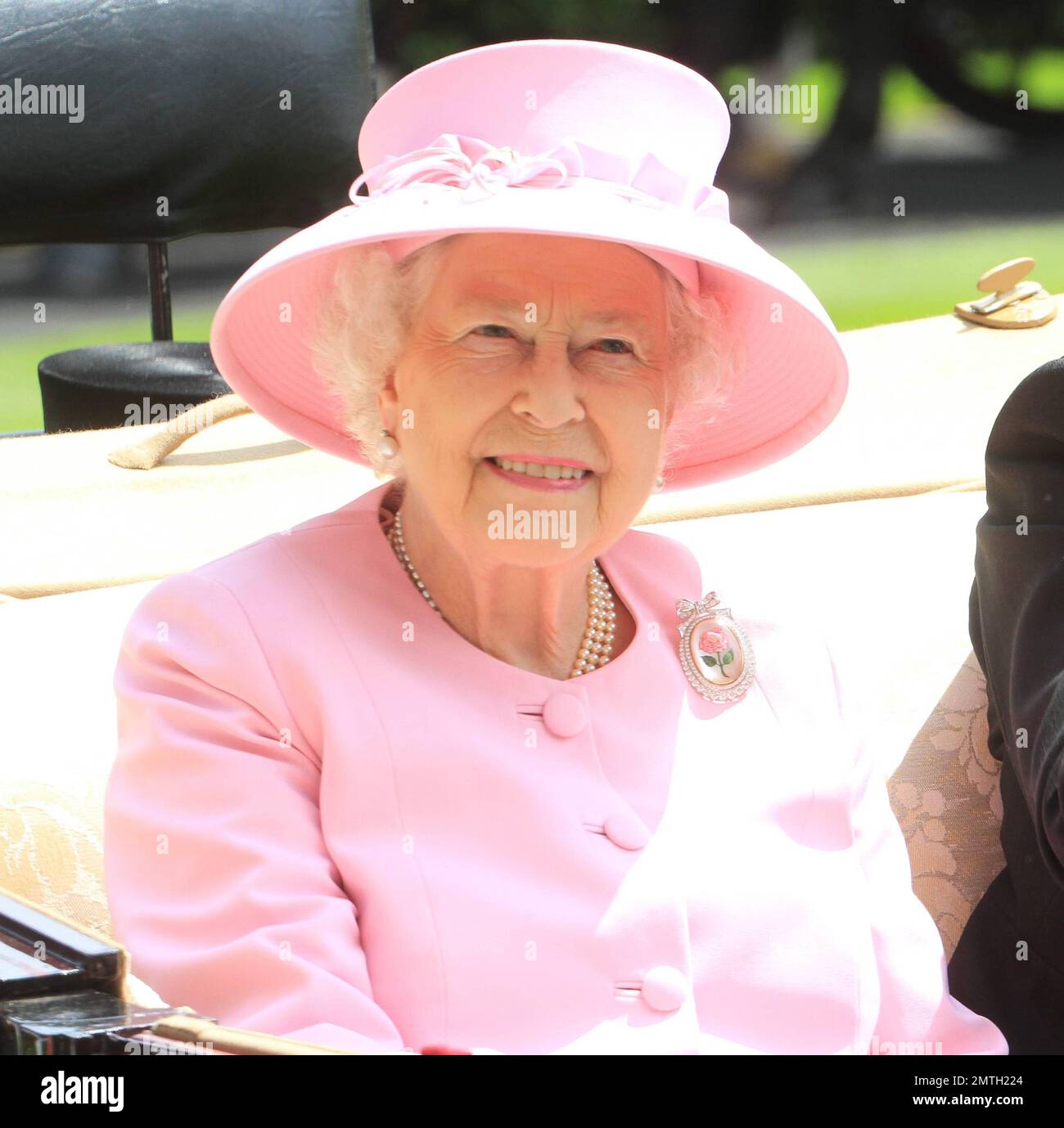 HRH The Queen at day two of Royal Ascot 2012 at Ascot Racecourse. Ascot, UK. 20th June 2012. . Stock Photo