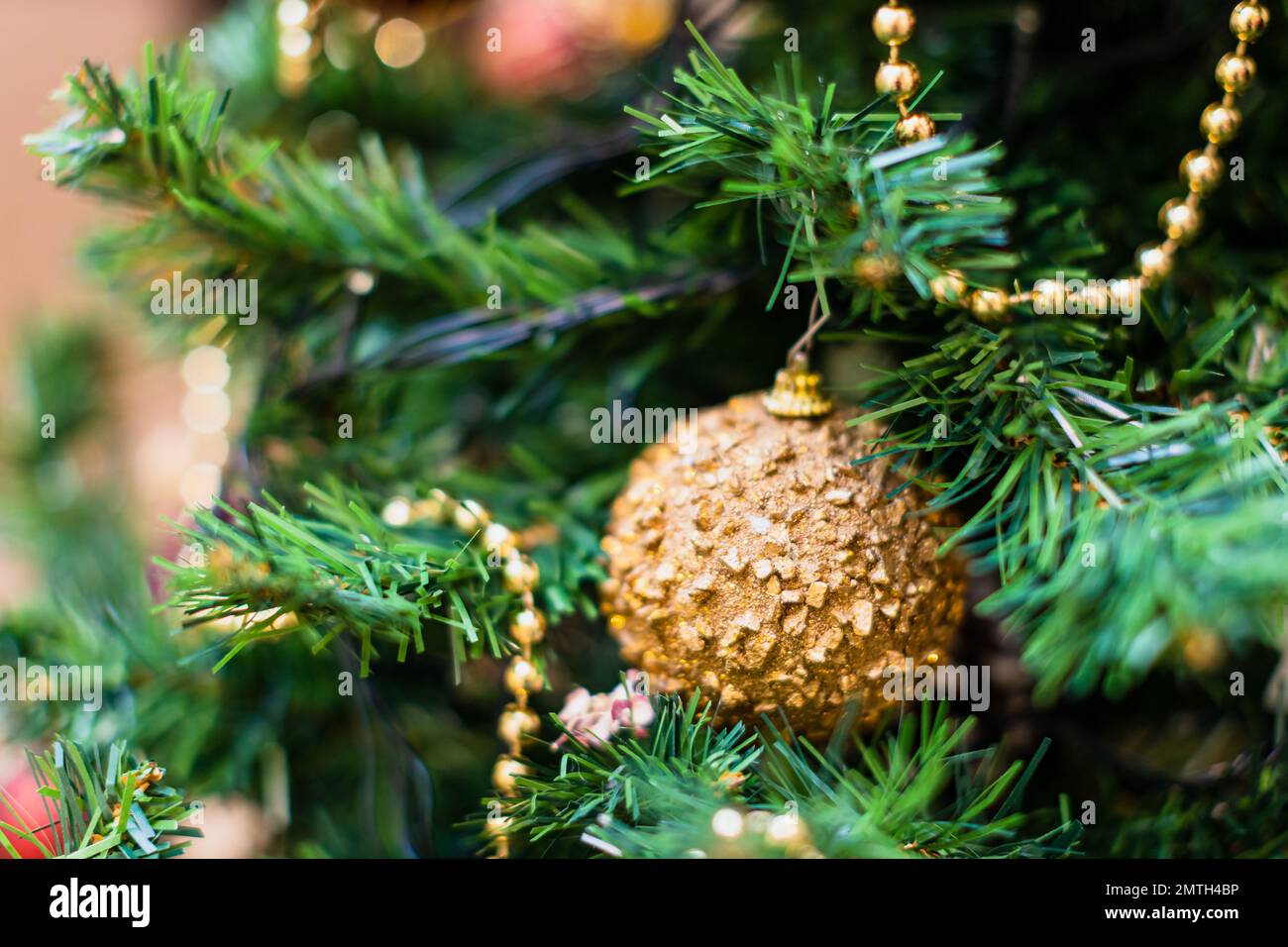 Christmas decoration on a Fake christmas tree Protection from deforestation Stock Photo Alamy