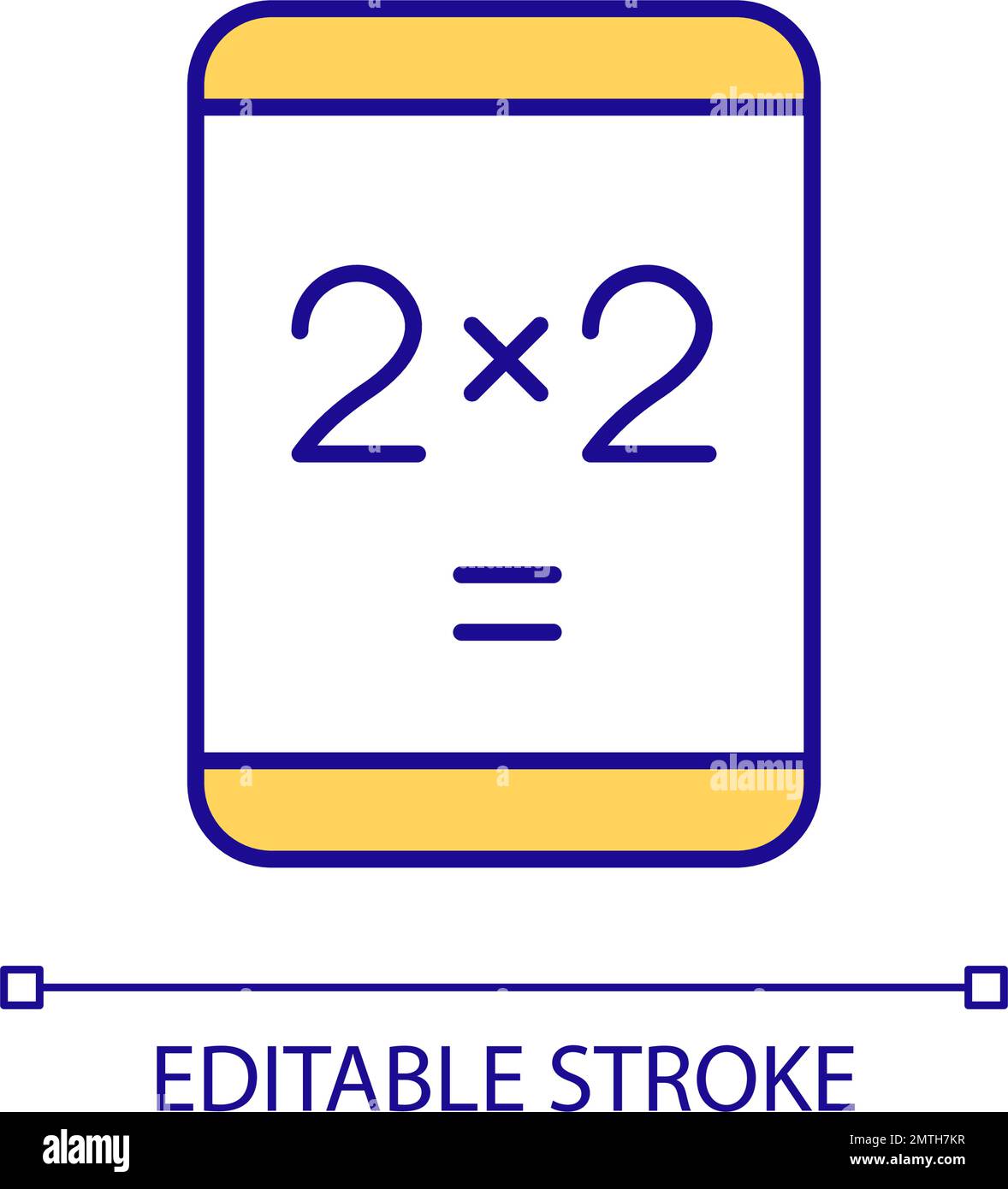 Calculator app on tablet computer RGB color icon Stock Vector
