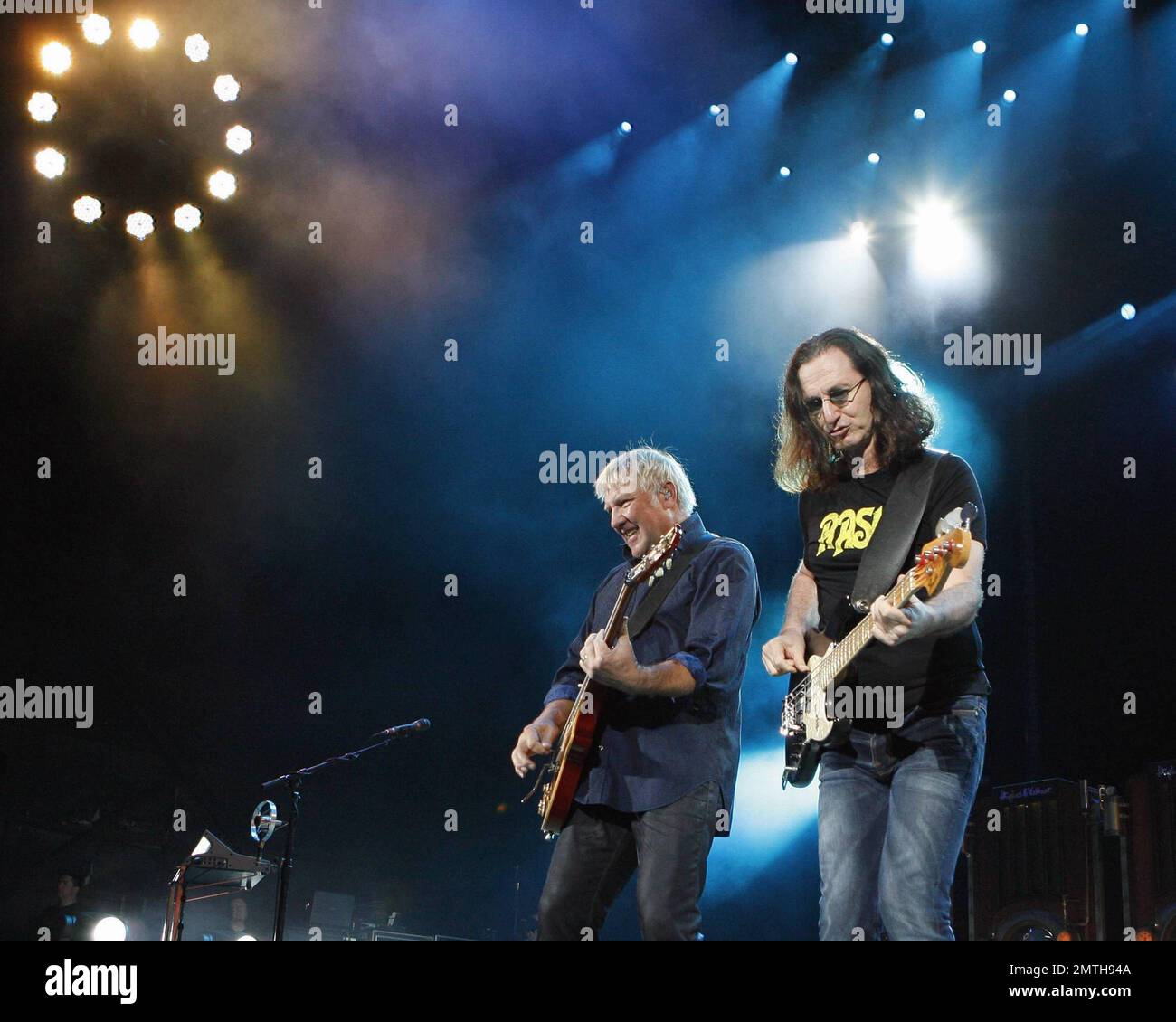 Legendary rock band Rush perform live at Cruzan Amphitheatre where lead