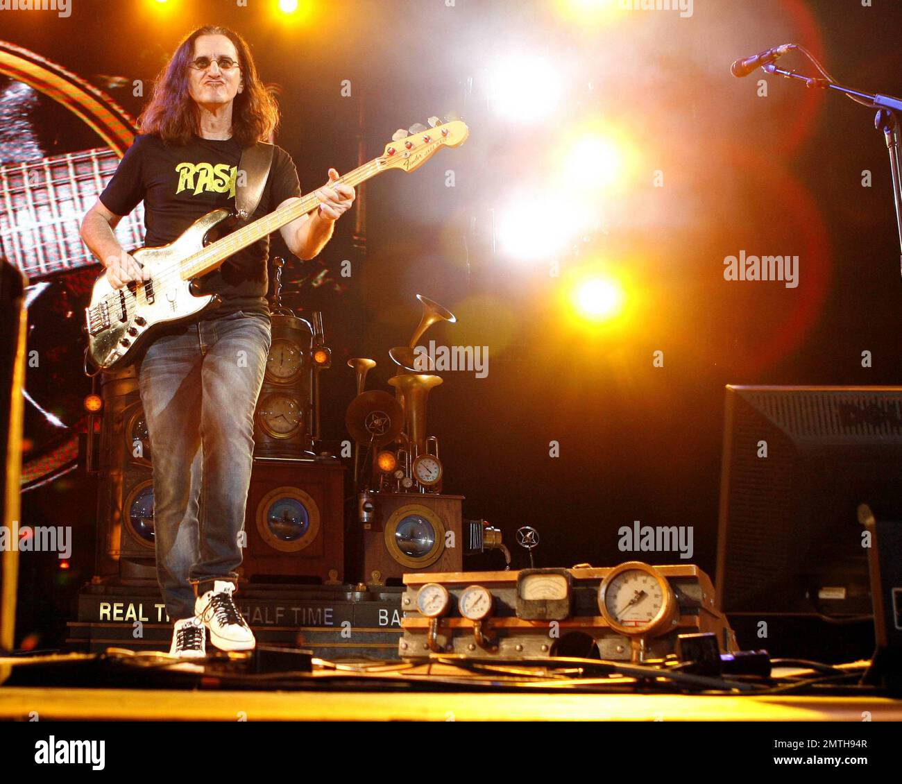 Legendary rock band Rush perform live at Cruzan Amphitheatre where lead