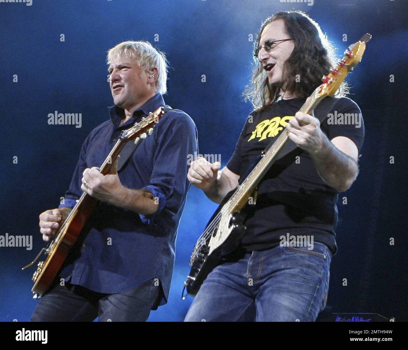 Legendary rock band Rush perform live at Cruzan Amphitheatre where lead