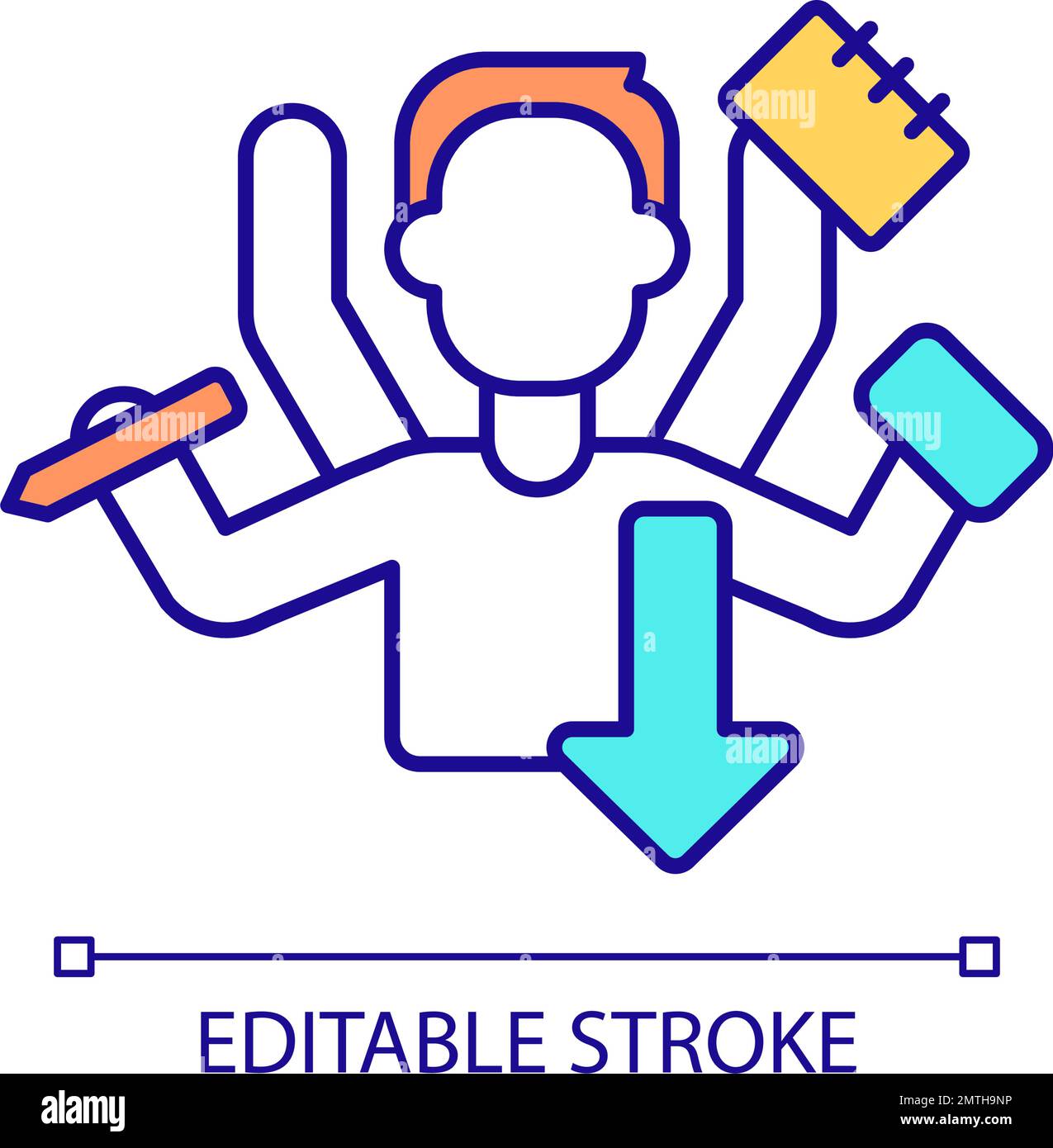 Multitasking skills of corporate employee RGB color icon Stock Vector Image & Art Alamy