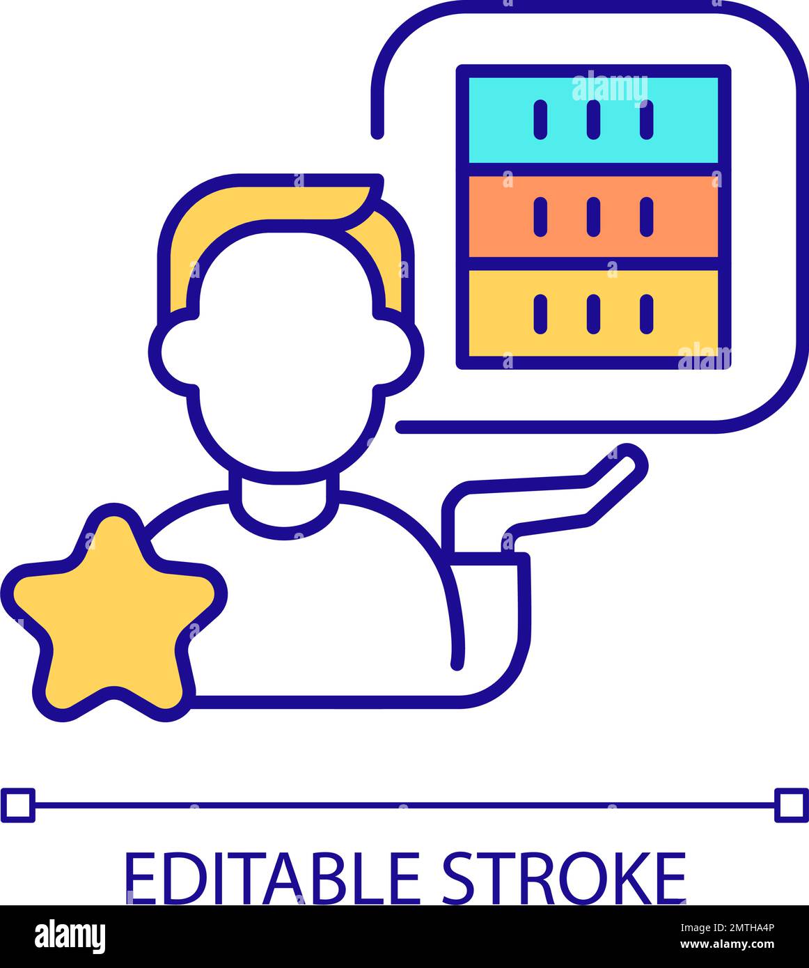 Virtual data center benefits RGB color icon Stock Vector