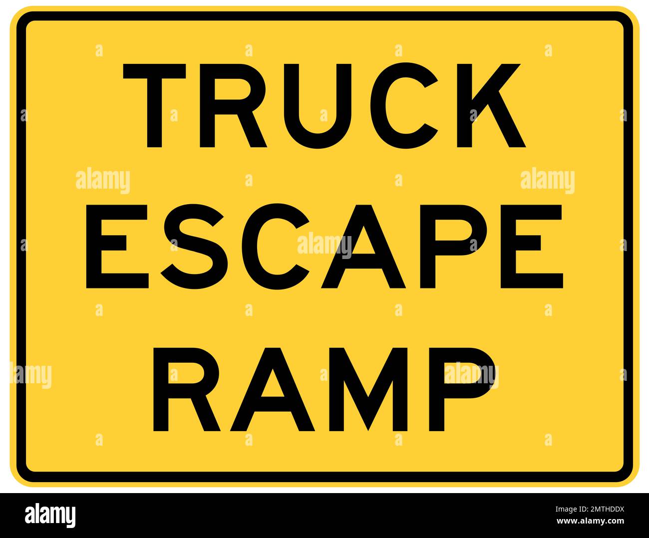 Truck escape ramp warning sign Stock Photo Alamy