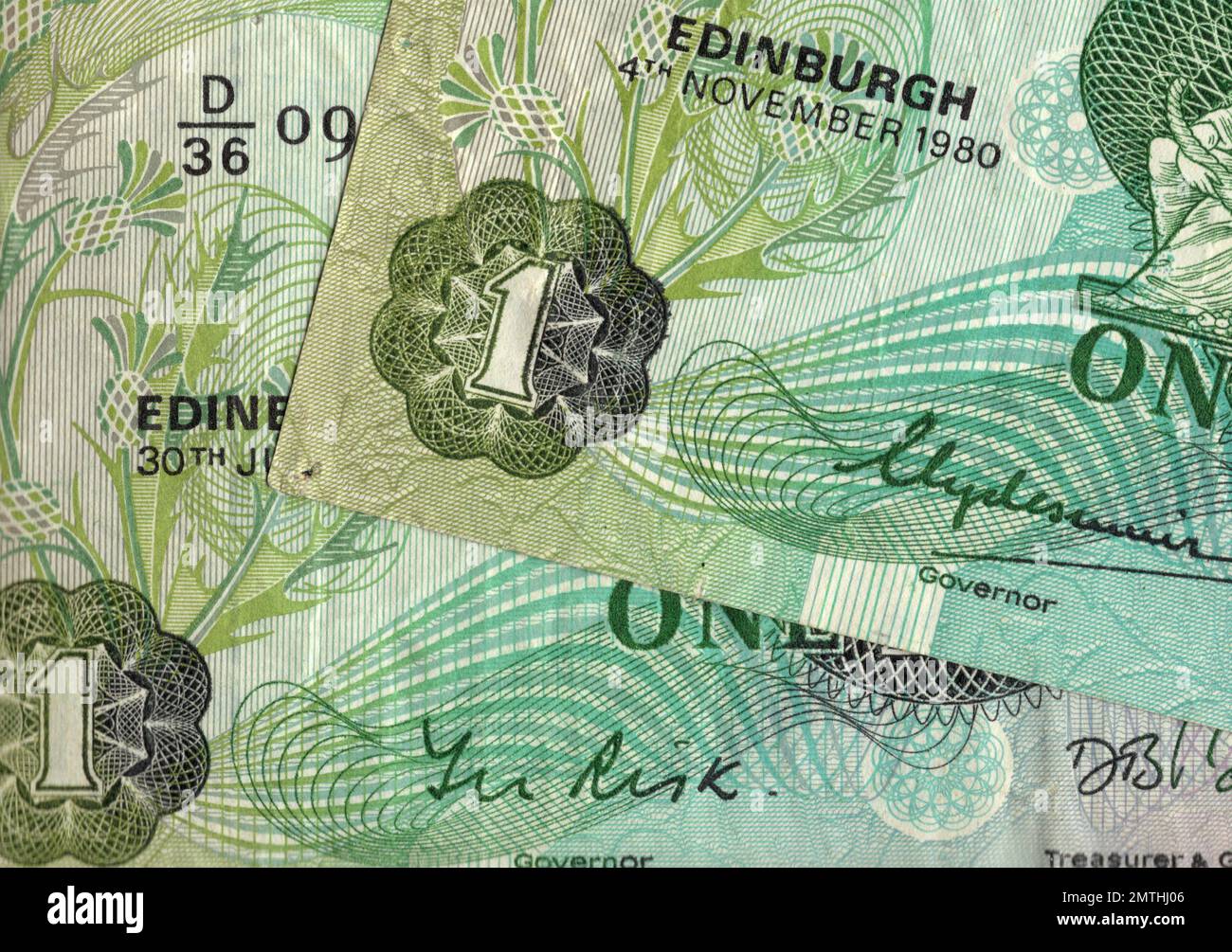 Vintage banknotes from Scotland Stock Photo - Alamy