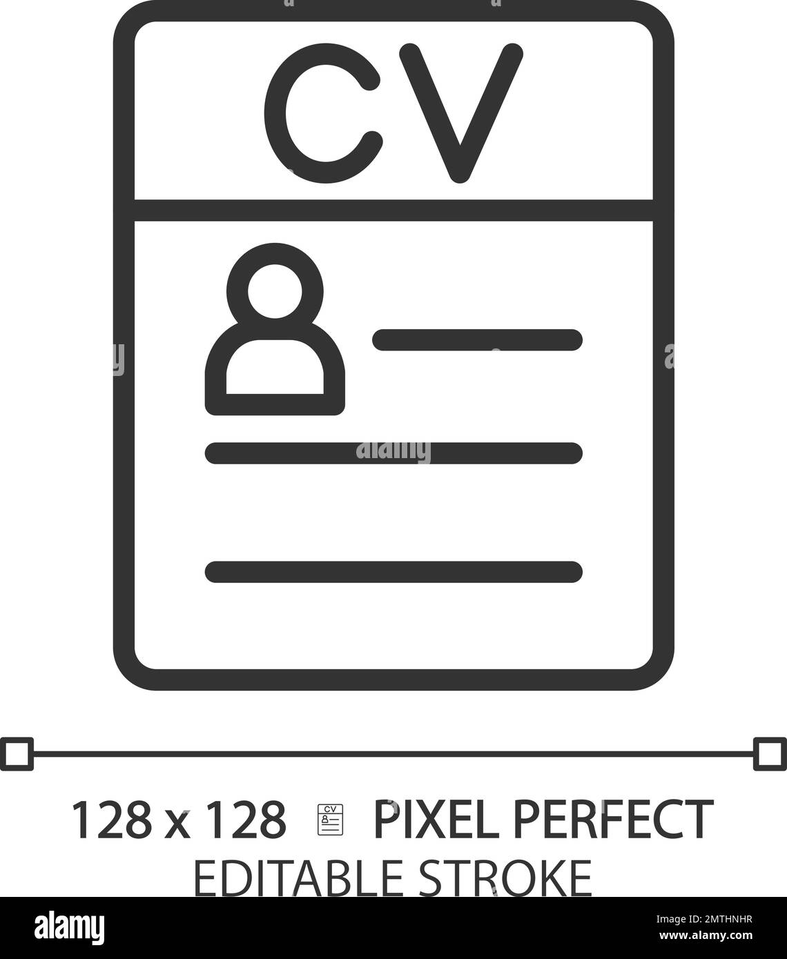 CV pixel perfect linear icon Stock Vector Image & Art - Alamy