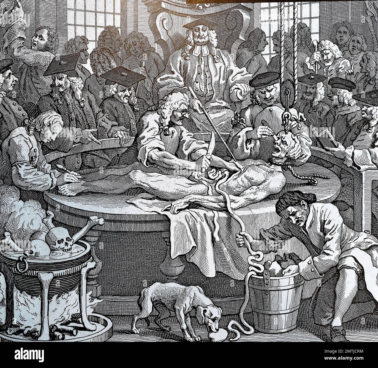 ANATOMY CLASS DISSECTION   at the Royal College of Surgeons about 1780 Stock Photo