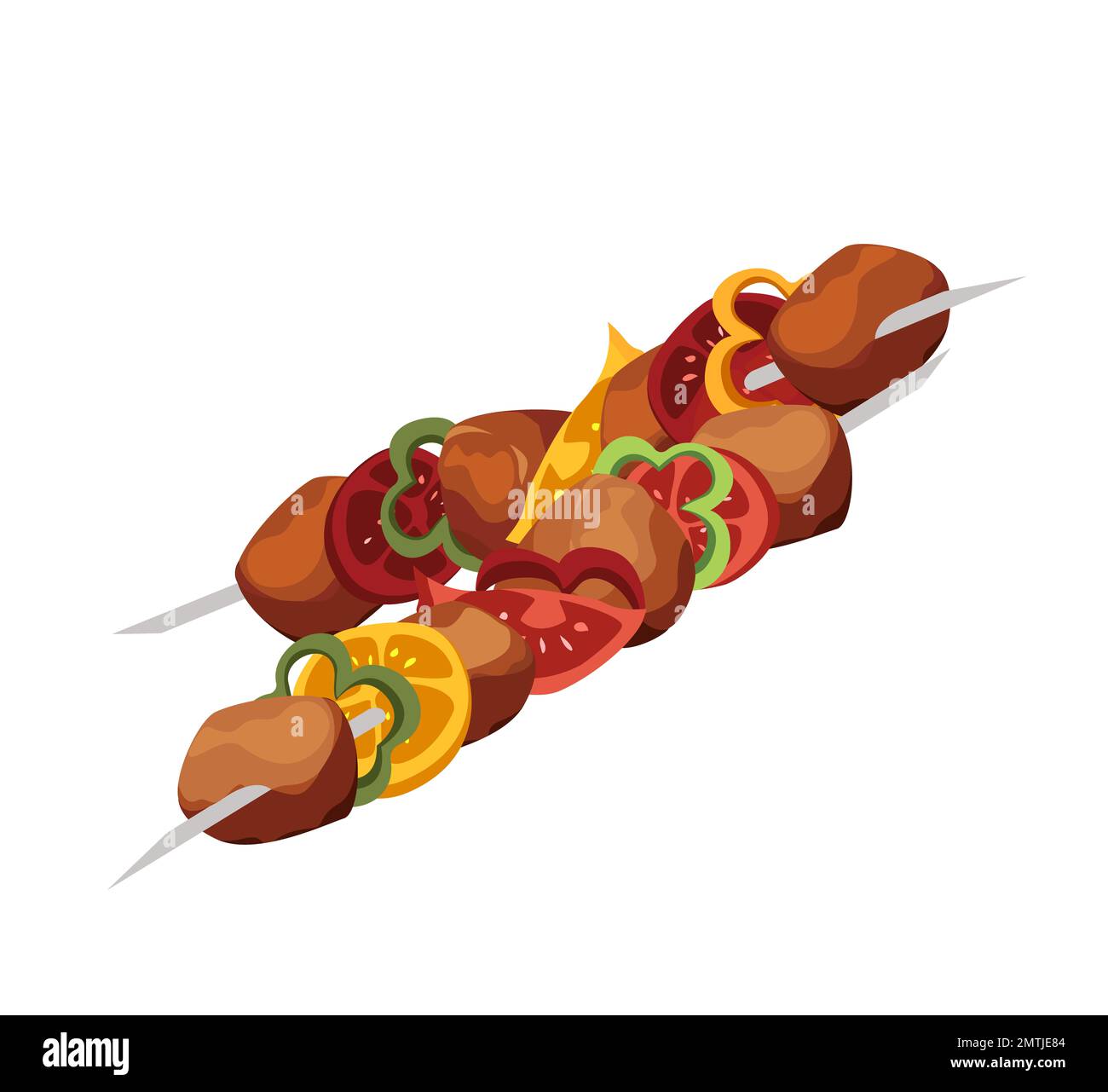 Kebab,shashlik,grilled on skewer,food meat.Grilled BBQ food.Traditional