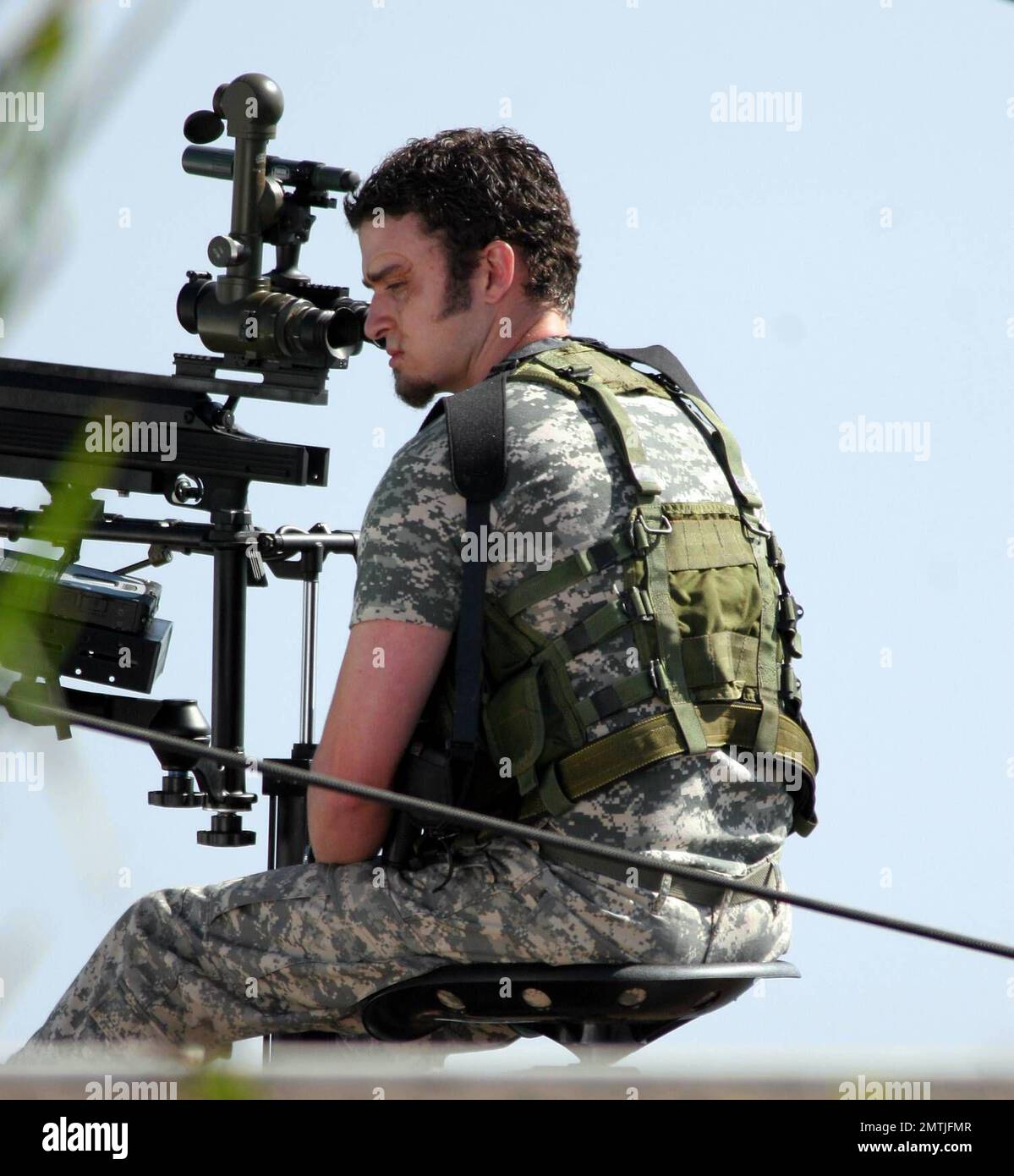 Justin TImberlake films a scene for the movie Southland Tales in