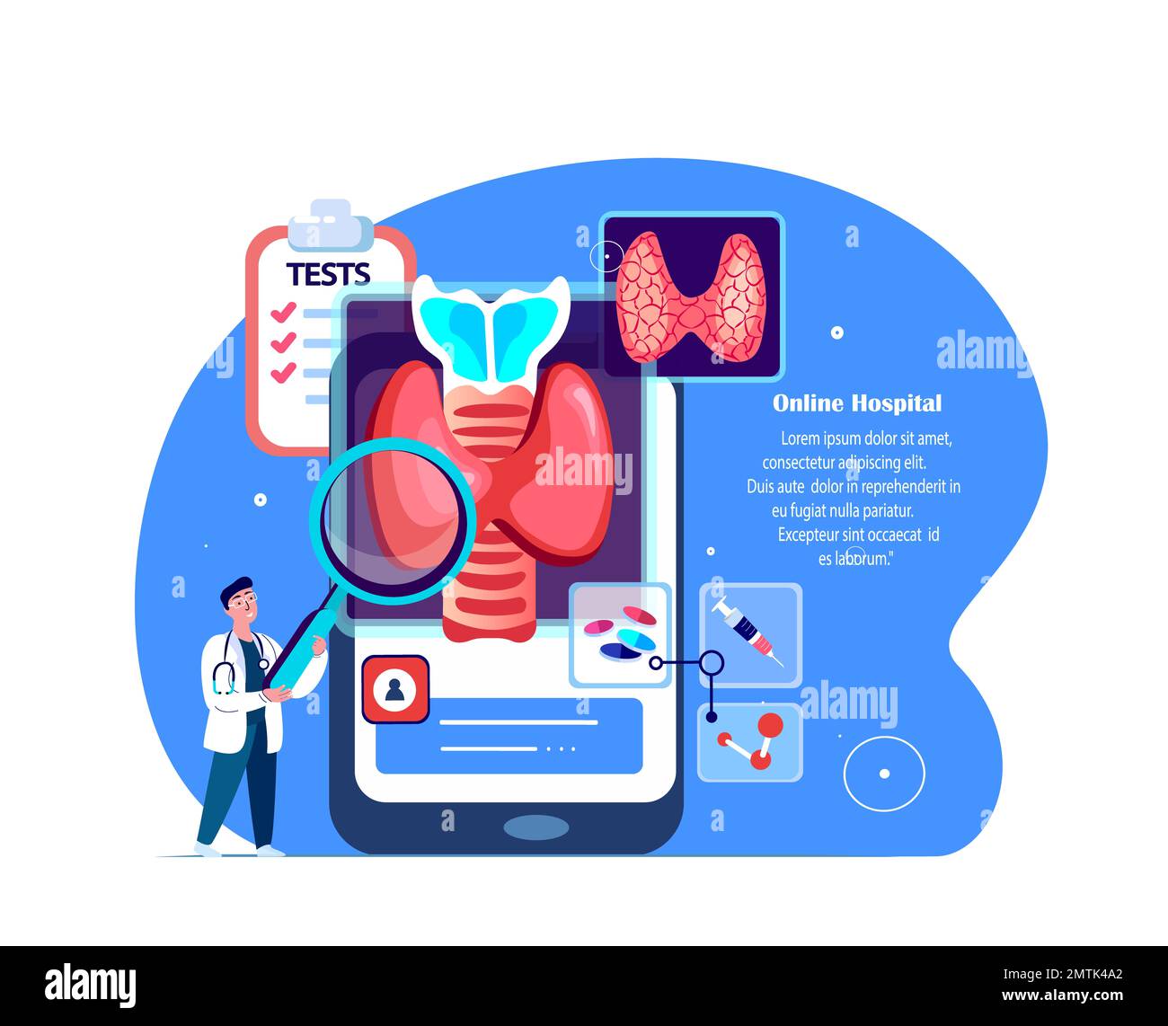 Endocrinologist Scientist Doctor Examine Thyroid Gland,Anomalous Gland