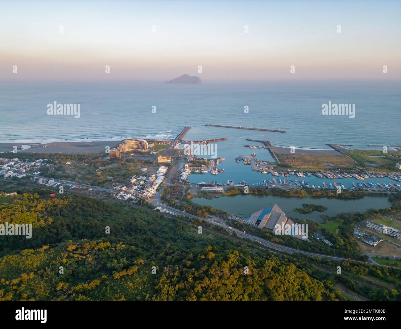 Toheed Twp Aerial view of the landscape of Toucheng Township area at Taiwan Stock ...