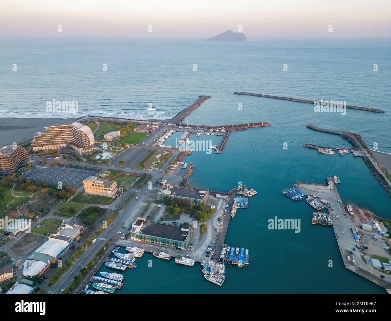 Toheed Twp Aerial view of the landscape of Toucheng Township area at Taiwan Stock ...