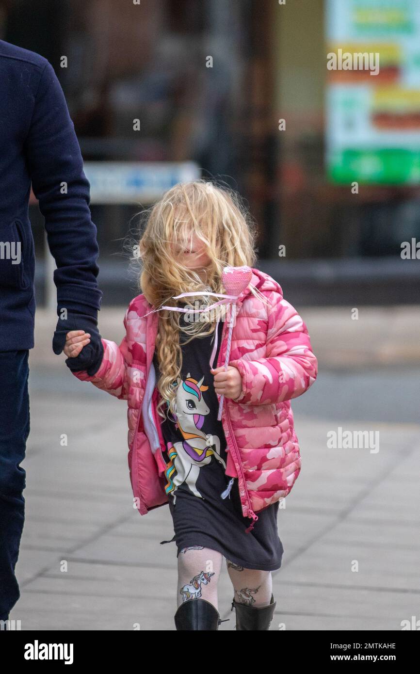 Southport, Merseyside. Uk Weather. 01 Feb 2023; Strong winds and