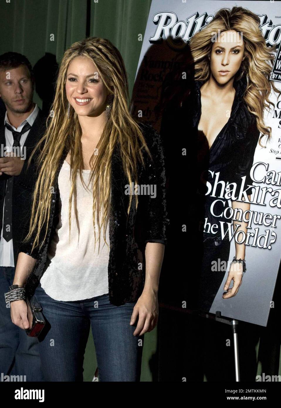 Shakira celebrates her "Rolling Stone" magazine cover and the debut of "She  Wolf" with a VIP celebration at The Bowery Hotel in New York, NY. 11/9/09  Stock Photo - Alamy