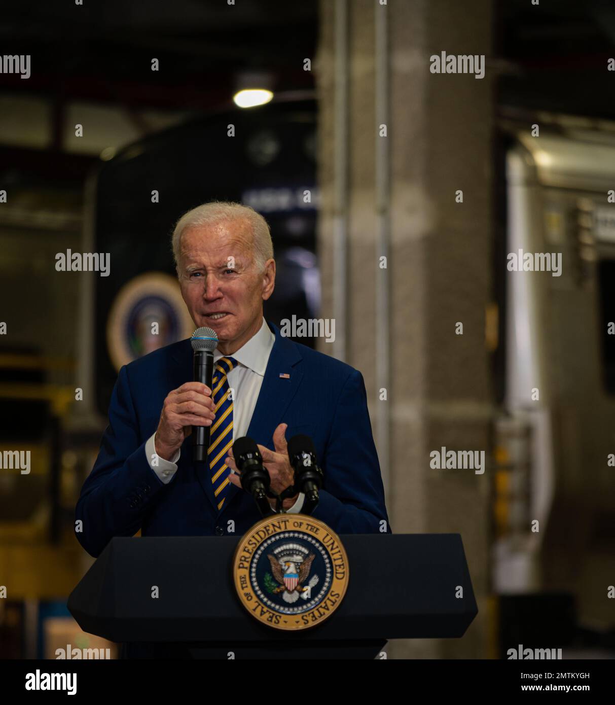 New York City, USA. 31st Jan, 2023. The President of the United States Joe Biden visits New York City on January 31, 2023 to announce funding for Gateway Hudson Tunnel project funded by bipartisan infrastructure law. (Photo by Steve Sanchez/Sipa USA) Credit: Sipa USA/Alamy Live News Stock Photo