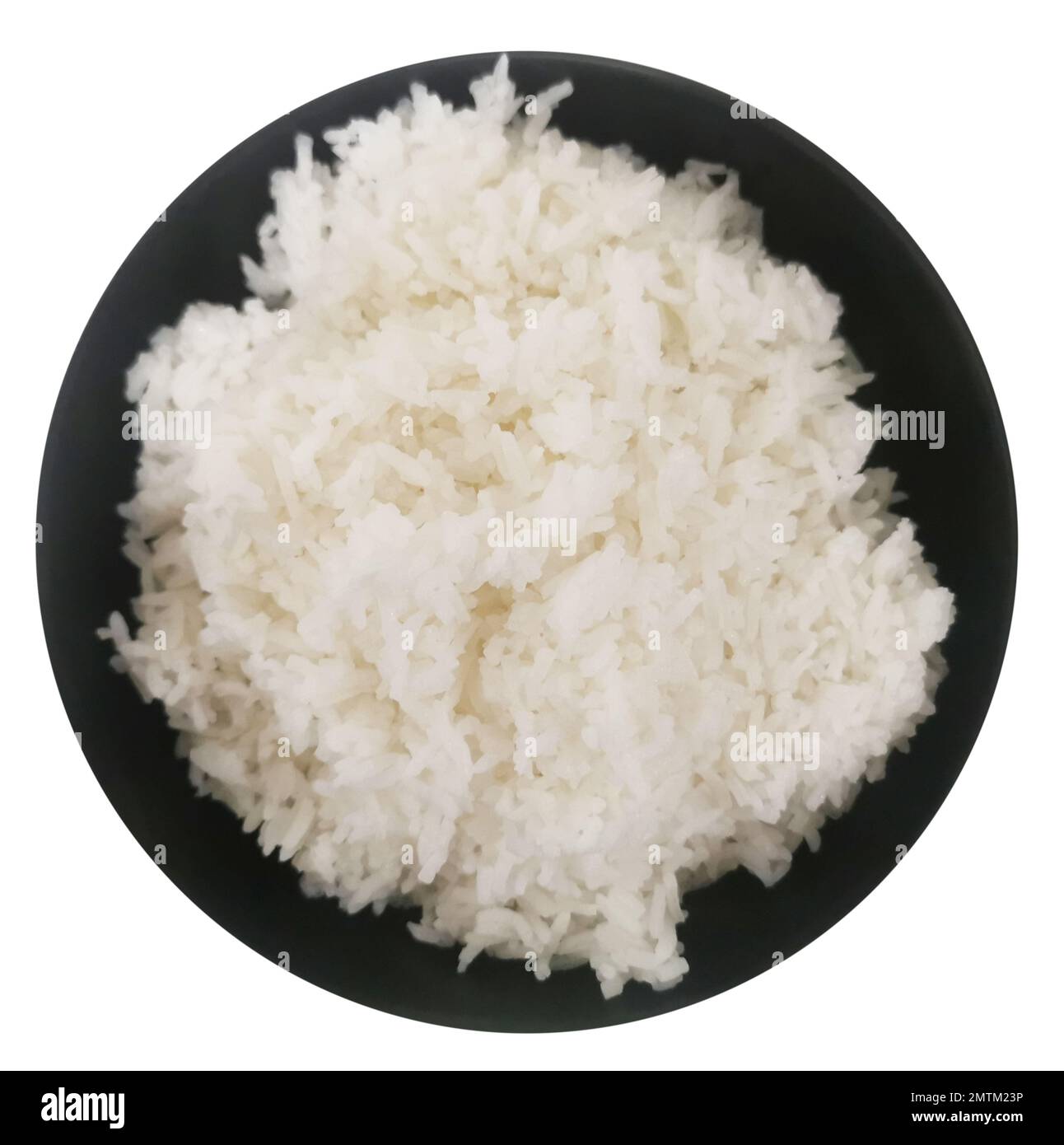 Bowl of boiled rice on white background Stock Photo - Alamy