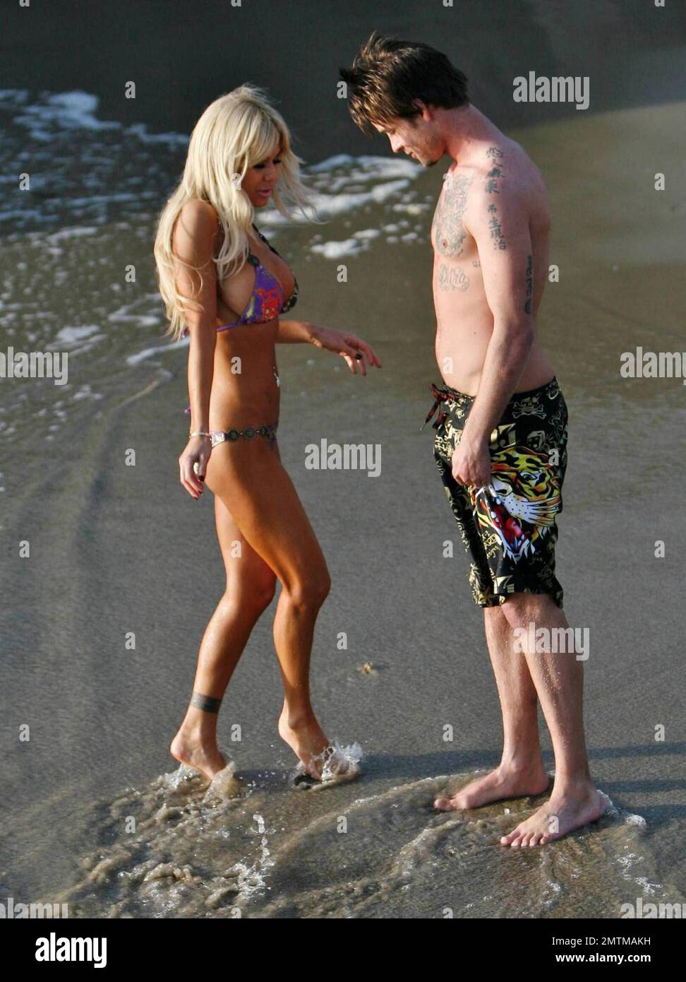 Exclusive!! Actress, Playboy Playmate and upcoming reality tv star Shauna Sand enjoys a day at the beach with new beau, chrome hearts model Greg Knudson image