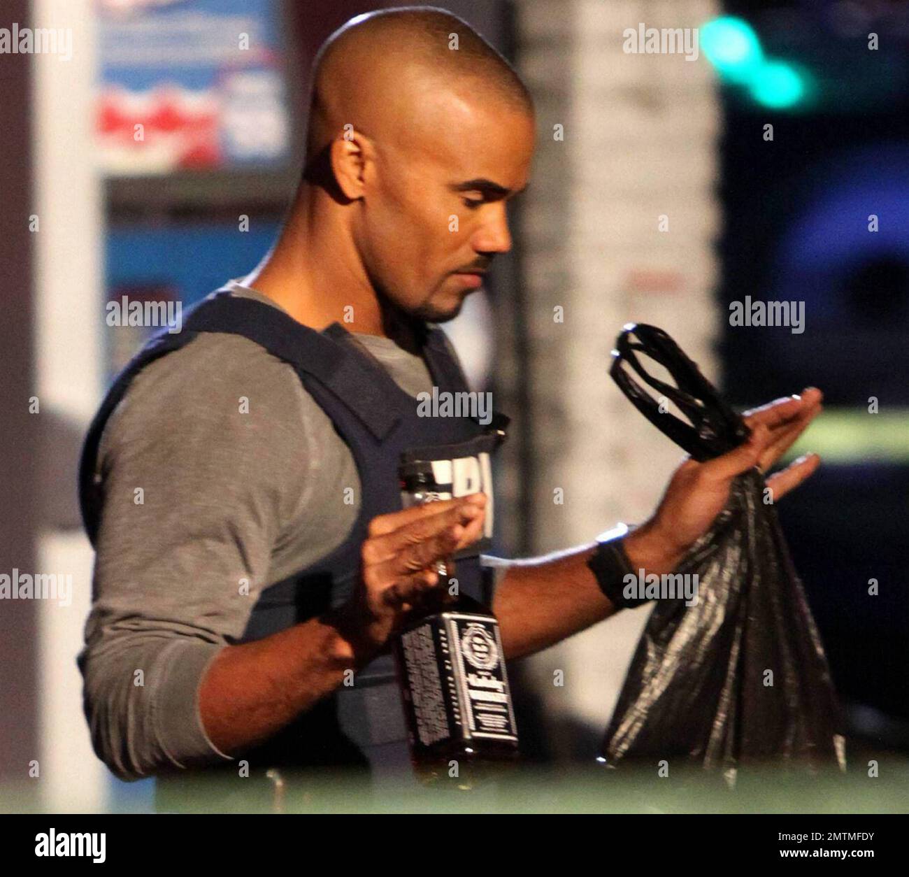 EXCLUSIVE!! Actor Shemar Moore on location shooting an episode of