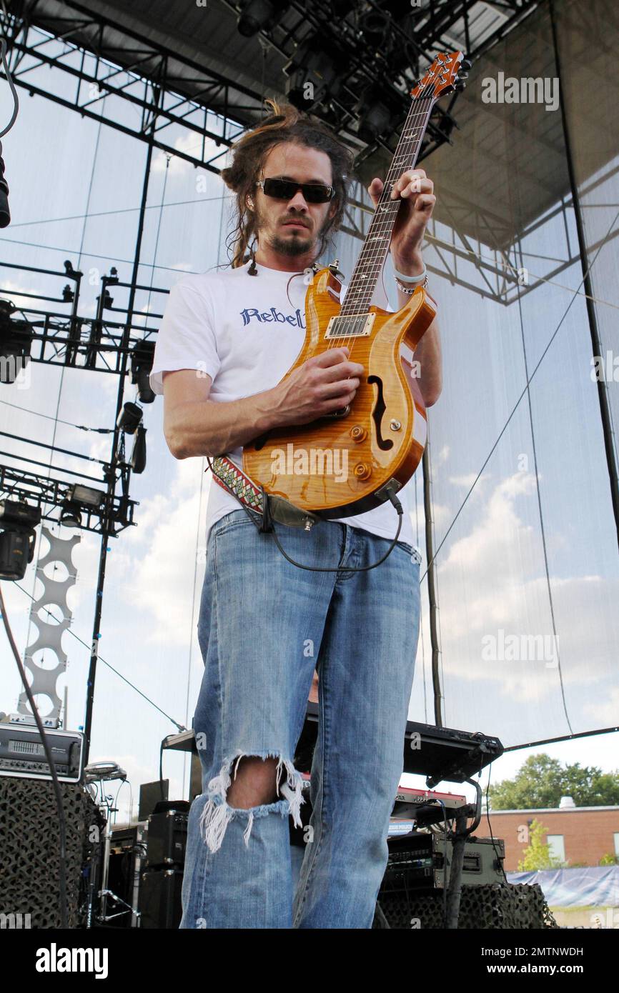 Jacob Hemphill of SOJA performs in concert at the Raleigh Amphitheater and  Festival Site in Raleigh, NC. 7/14/11 Stock Photo - Alamy