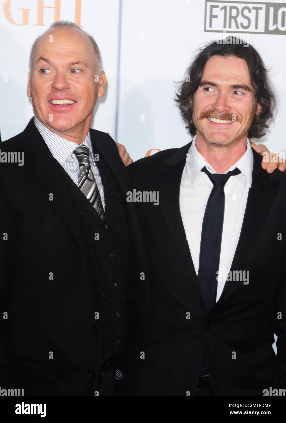 Michael Keaton and Billy Crudup attend the 'Spotlight' film premiere in