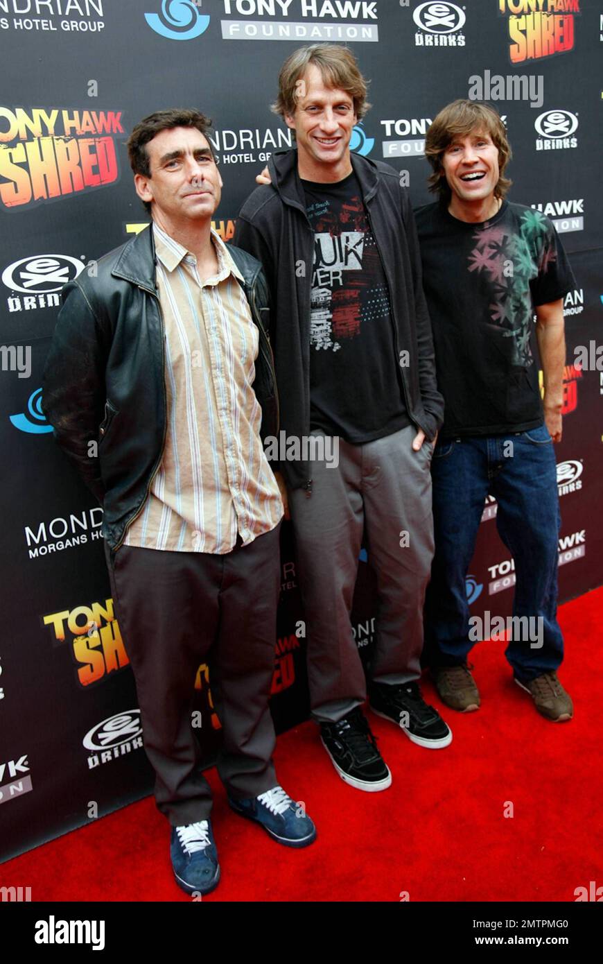 Lance Mountan, Tony Hawk and Rodney Mullen at the Tony Hawk: Shred Presents Stand Up for Skateparks benefit in Beverly Hills, CA. 10/17/10. Stock Photo