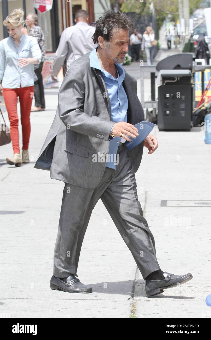 Al Pacino and Christopher Walken film scenes on the set of their new