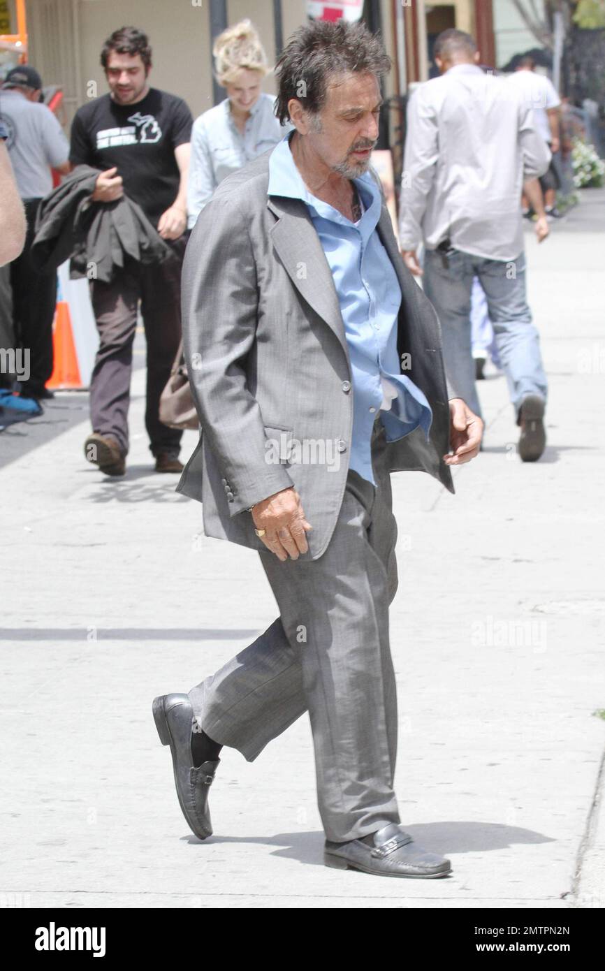 Al Pacino and Christopher Walken film scenes on the set of their new