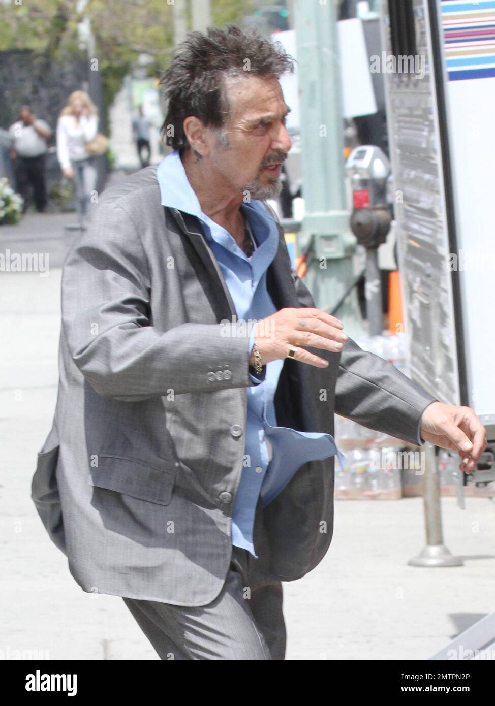 Al Pacino and Christopher Walken film scenes on the set of their new