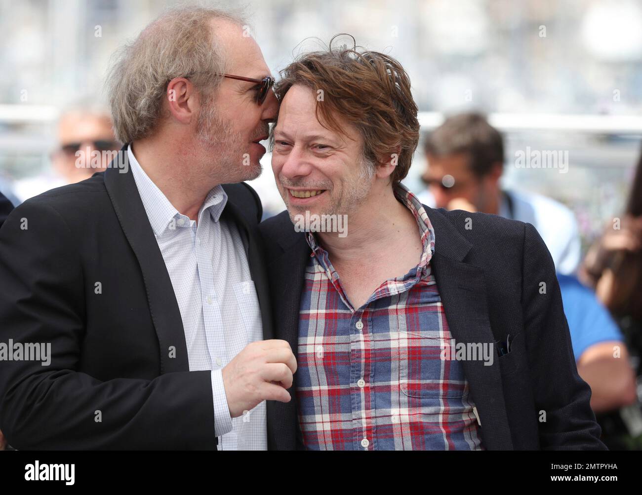 Actors Hippolyte Girardot, left, and Mathieu Amalric pose for ...