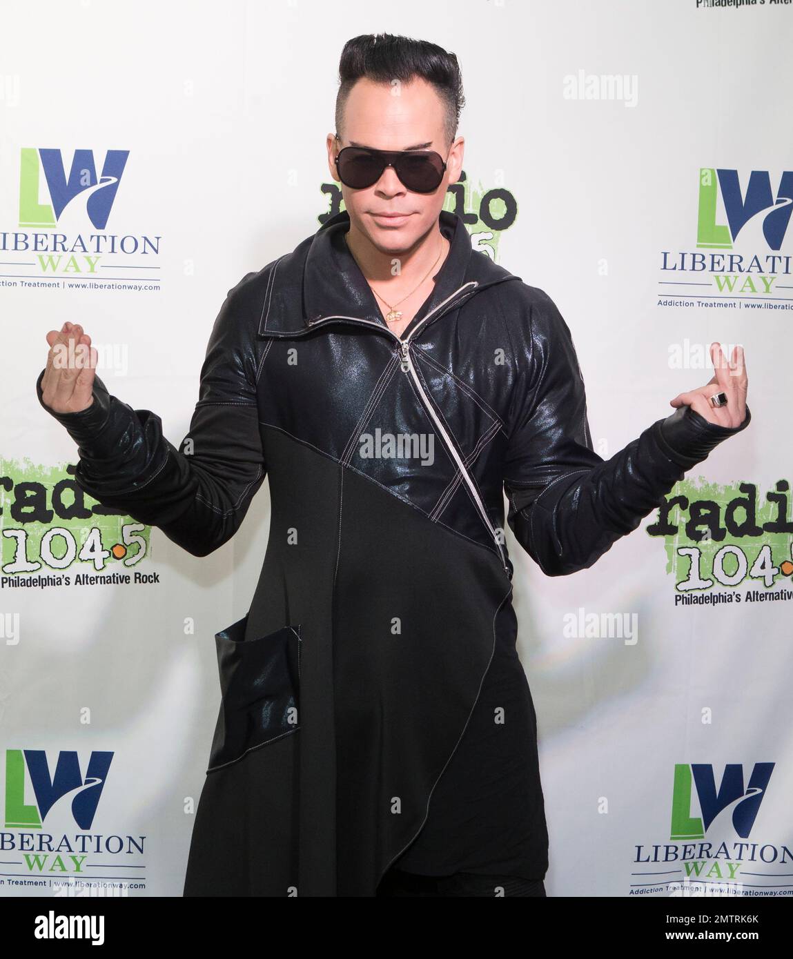 Luke Steele of the band Empire of the Sun poses for photographers