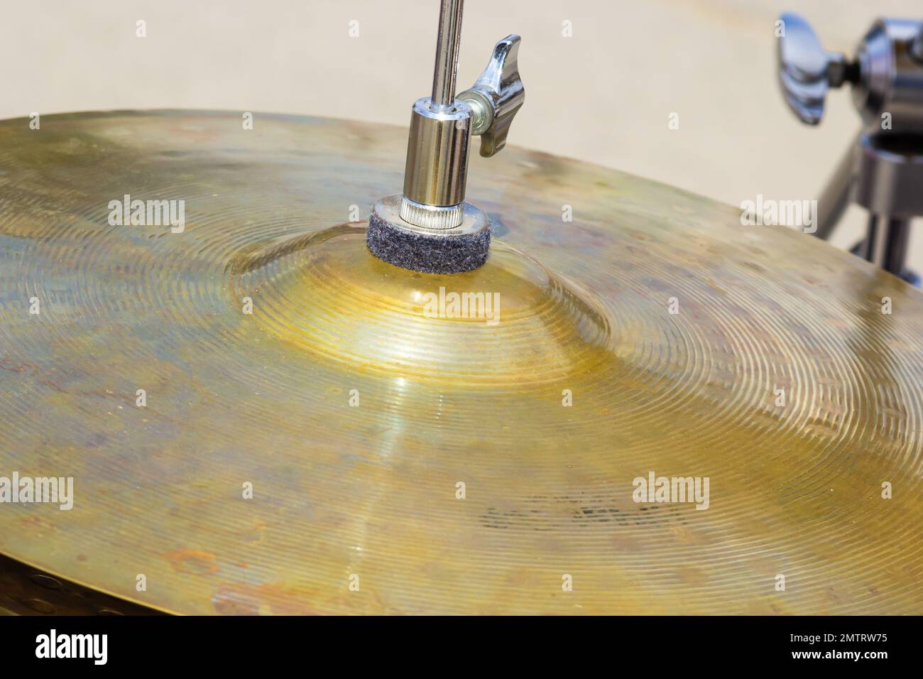 Drums in the house in the guestroom with high hat snare and sticks