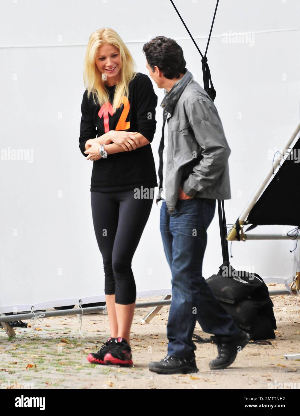 Gwyneth Paltrow and Mark Ruffalo film scenes on the set of their new