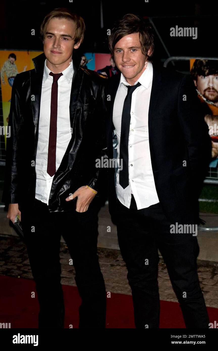 Tom Fletcher and Danny Jones of McFly attend the world premiere of 'The Boat That Rocked' at the Odeon Cinema in Leicester Square. London, UK. 3/23/09. Stock Photo