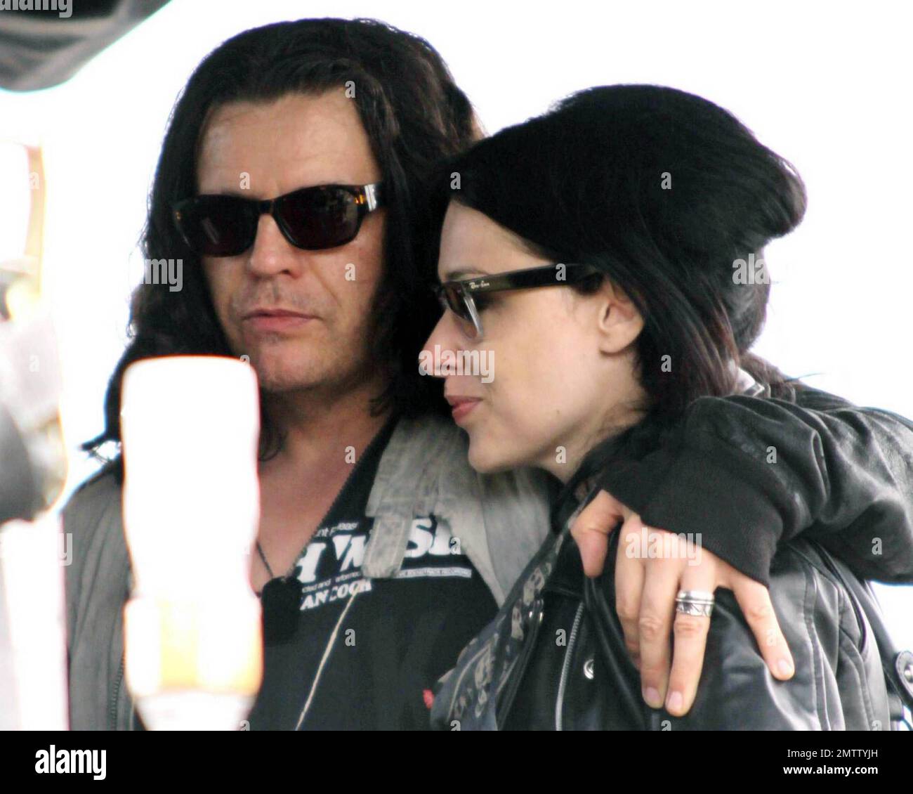 Ian Astbury of the English rock band The Cult and girlfriend at the