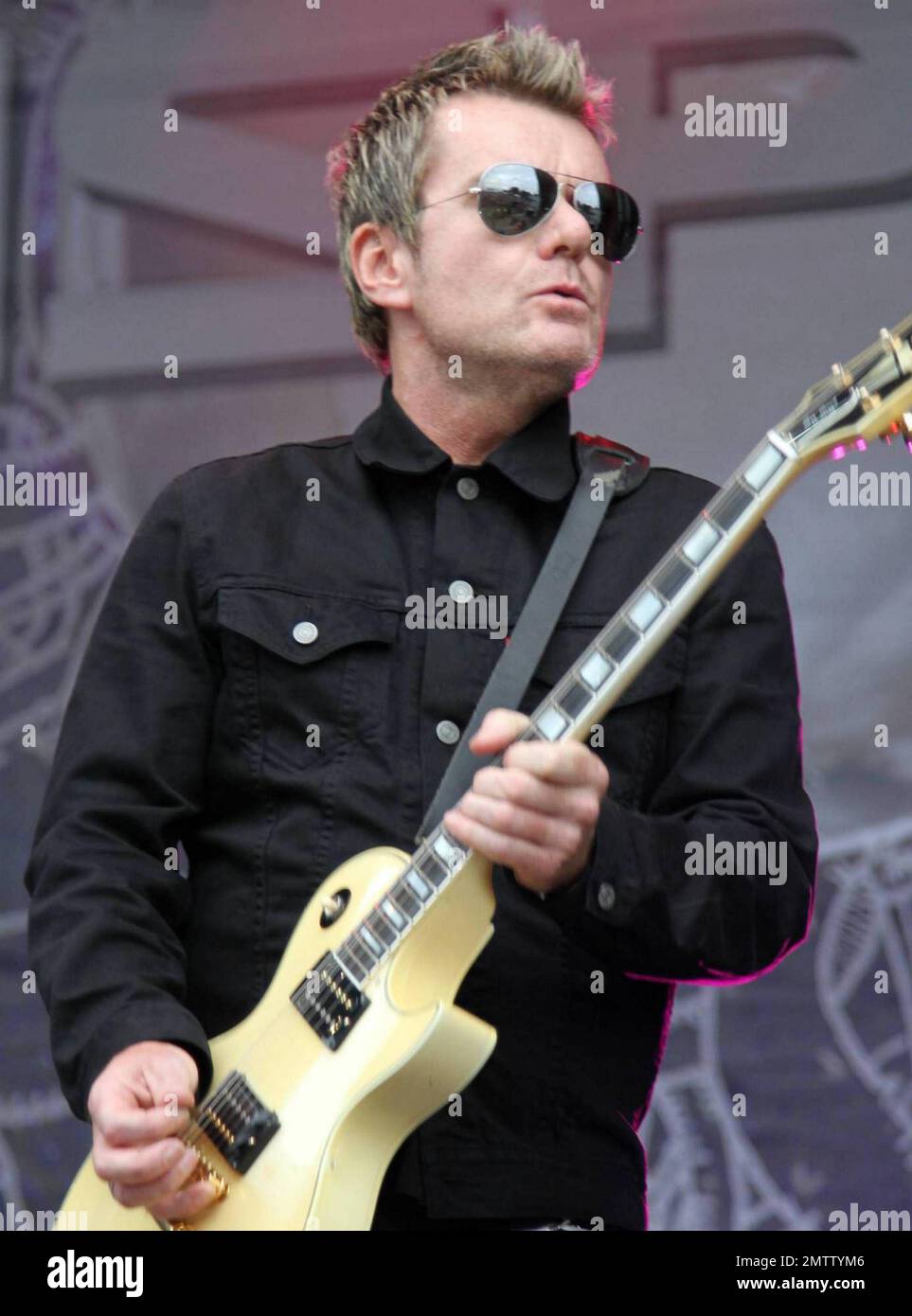 Billy Duffy of the English rock band The Cult at the Sonisphere Festival, a rock, metal, electro and punk traveling music event held at Knebworth House and Park. Knebworth, UK. 08/01/10.    . Stock Photo