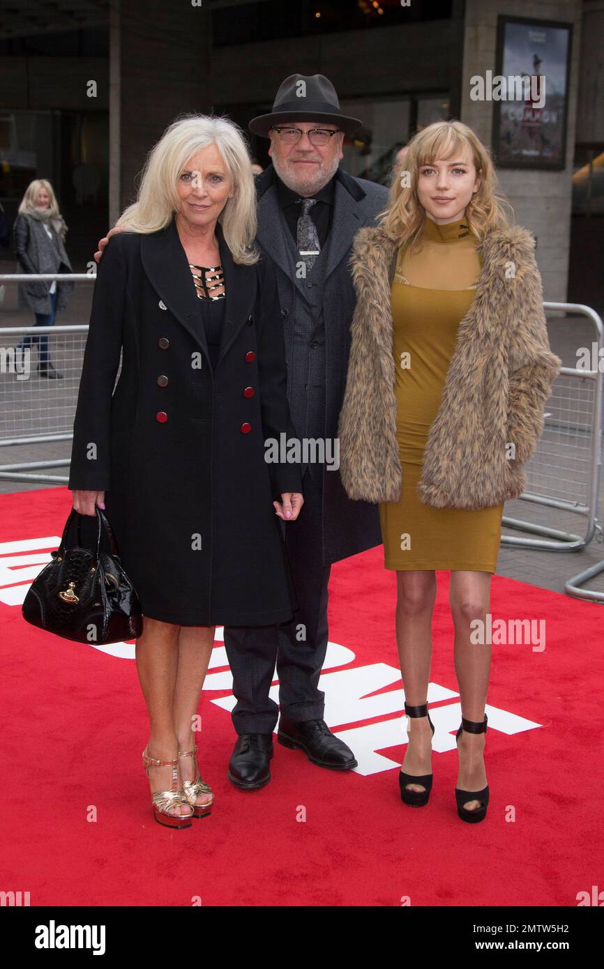 Actor Ray Winstone, centre wife Elaine McCausland and daughter Ellie