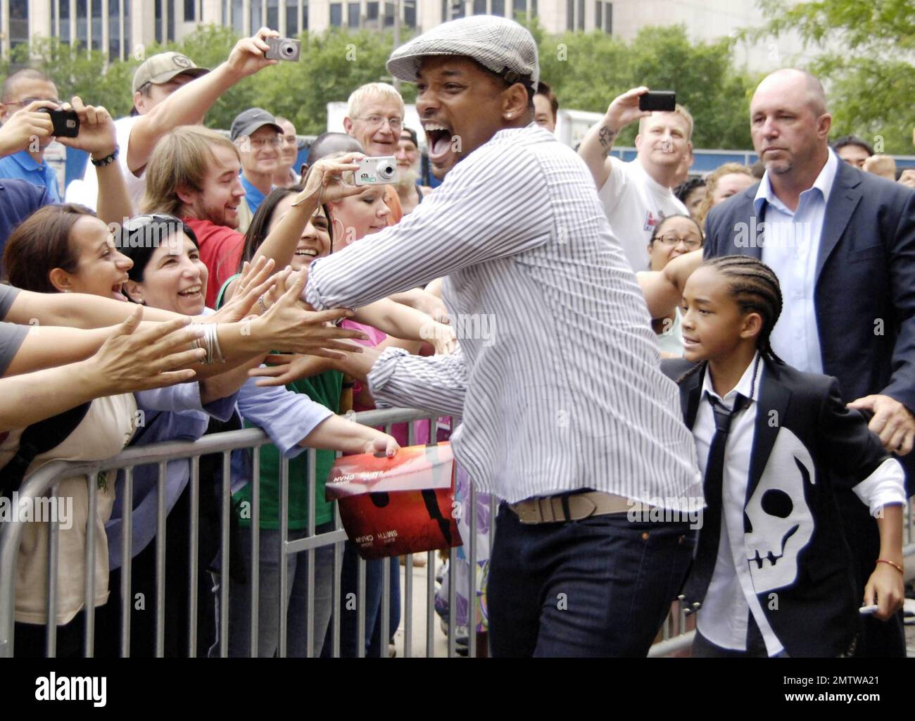 Will Smith and son Jaden Smith arrive at a screening of “The Karate Kid
