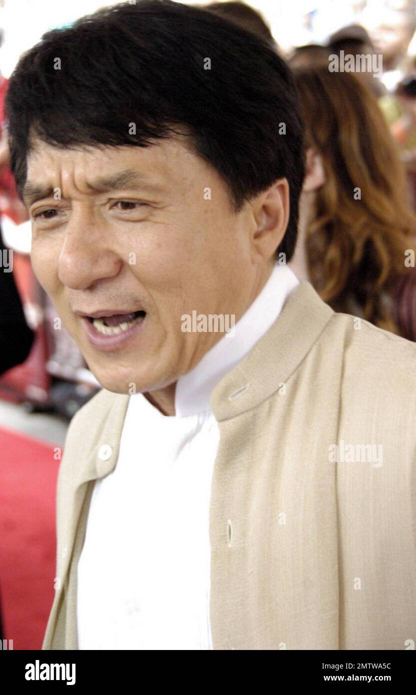Jackie Chan arrives at a screening of 'The Karate Kid' held at AMC River East 21 cinemas.  'The Karate Kid' is 12-year-old Jaden Smith's, son of superstar actor Will Smith, third film.  Will was also on hand to support his son, as the two gladly met with waiting fans. Chicago, IL. 05/26/10.   . Stock Photo