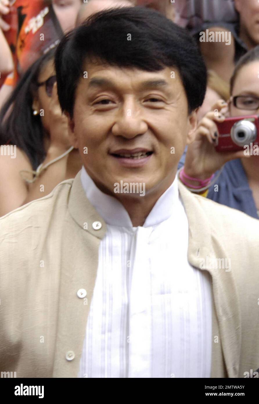 Jackie Chan arrives at a screening of "The Karate Kid" held at AMC River East 21 cinemas.  "The Karate Kid" is 12-year-old Jaden Smith's, son of superstar actor Will Smith, third film.  Will was also on hand to support his son, as the two gladly met with waiting fans. Chicago, IL. 05/26/10.   . Stock Photo