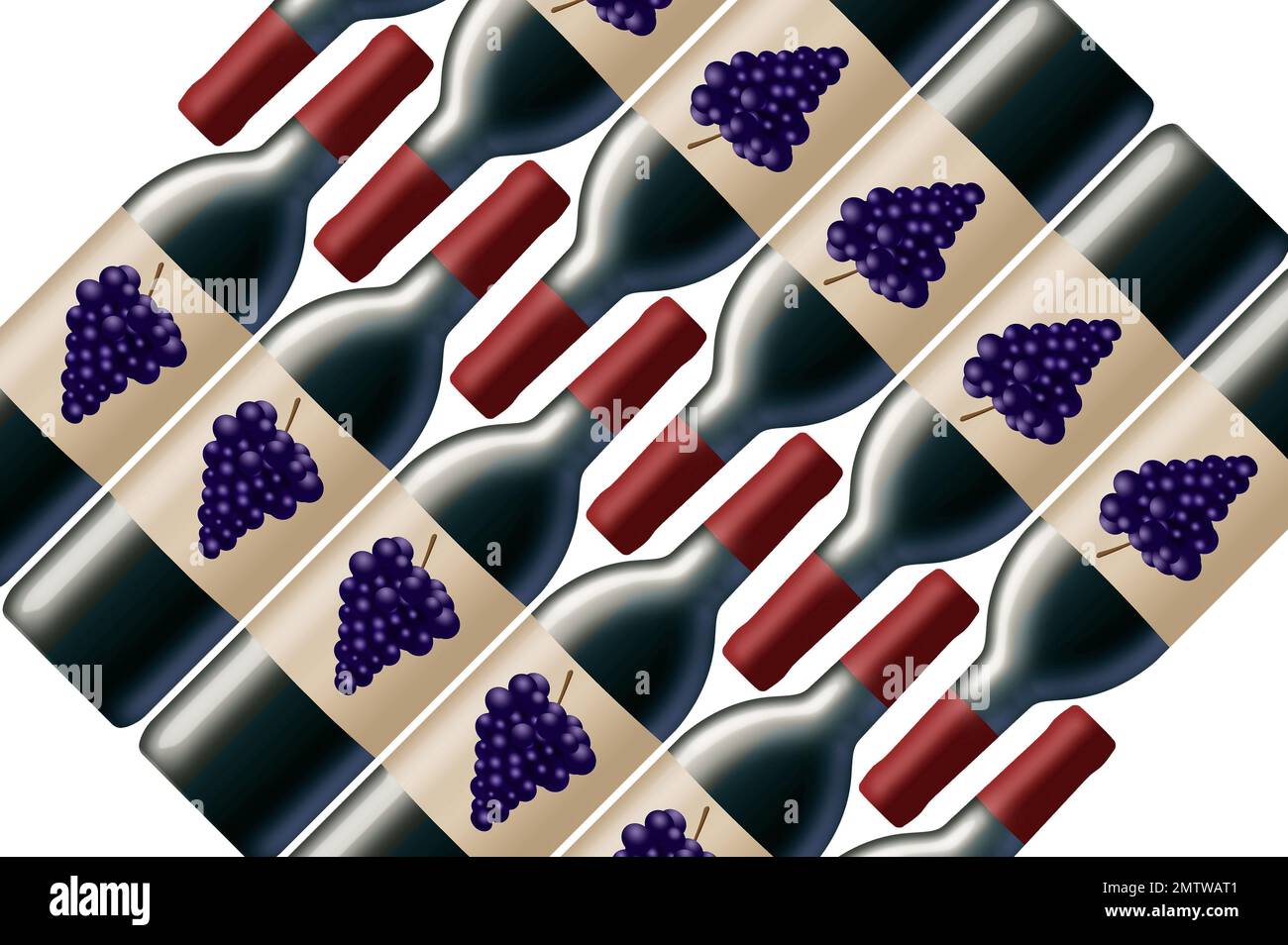 A case of 12 bottles of red wine is shown in this image. This is a 3D