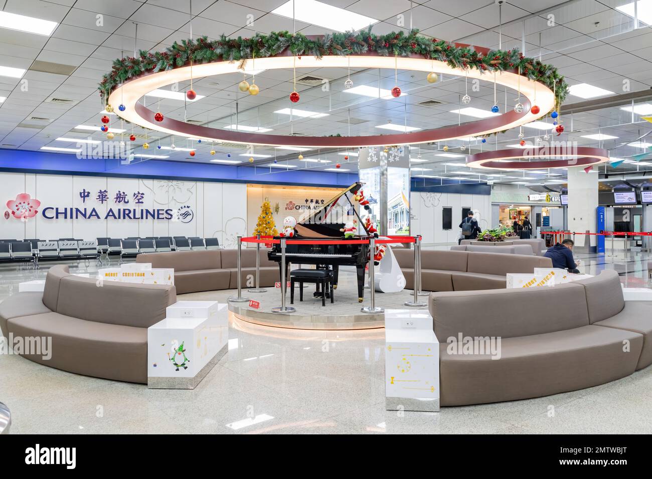Taipie, DEC 15 2022 - Interior view of the Taipei Songshan Airport Stock Photo