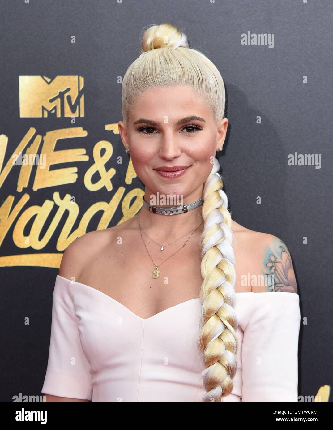 Carly Aquilino arrives at the MTV Movie and TV Awards at the Shrine