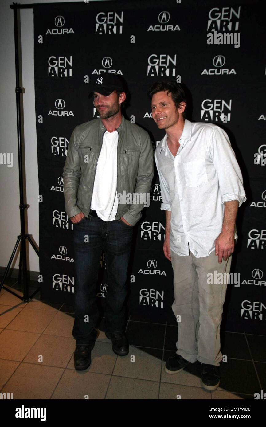 Star Sean William Scott and writer/director Steven Conrad attend the special advance screening of their new movie 'The Promotion' at the Regal South Beach Cinema. Miami Beach, FL. 6/9/08. Stock Photo