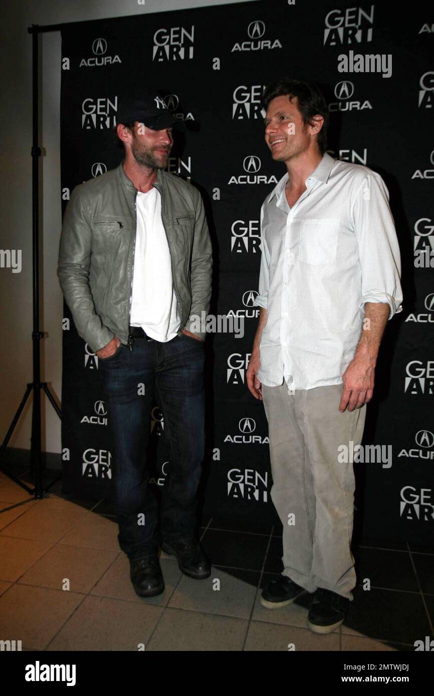Star Sean William Scott and writer/director Steven Conrad attend the special advance screening of their new movie 'The Promotion' at the Regal South Beach Cinema. Miami Beach, FL. 6/9/08. Stock Photo