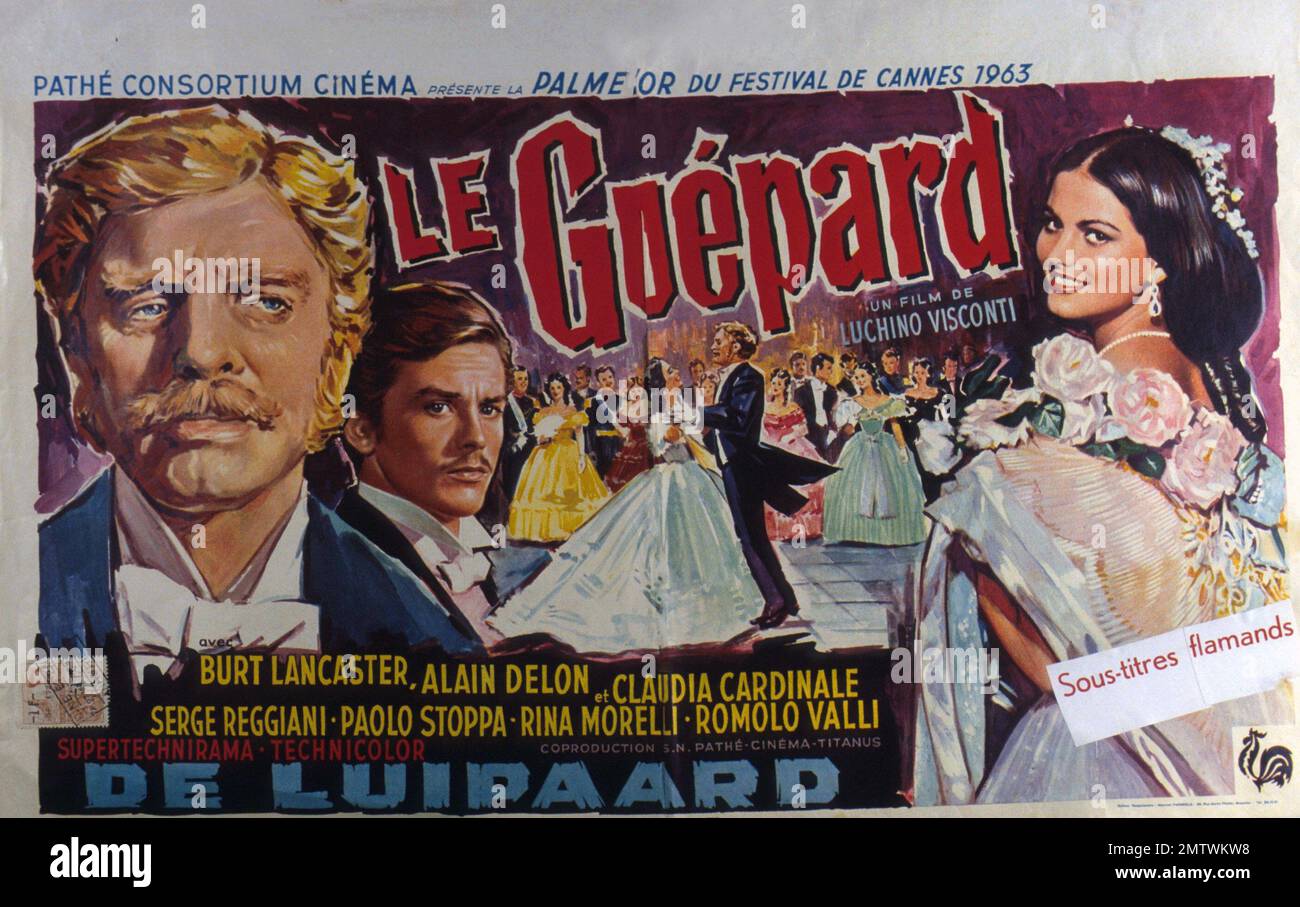 Il Gattopardo The Leopard Year : 1963 France / Italy Director : Luchino Visconti Alain Delon, Burt Lancaster, Claudia Cardinale Lobbycard Palme d'Or - Cannes 1963 Stock Photo