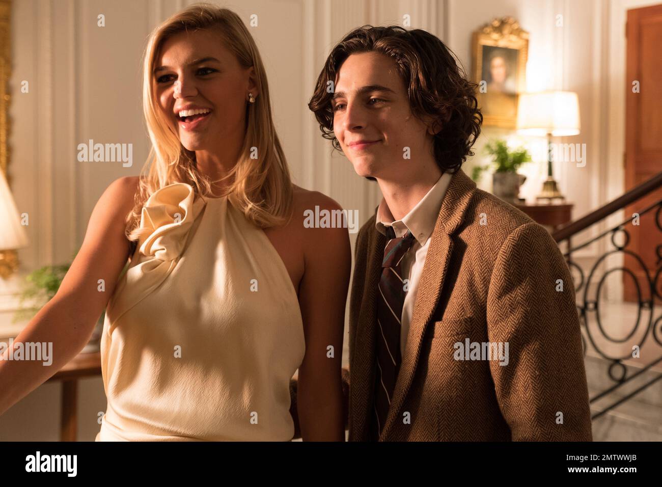 A Rainy Day in New York Year : 2019 USA Director : Woody Allen Kelly Rohrbach, Timothee Chalamet Stock Photo