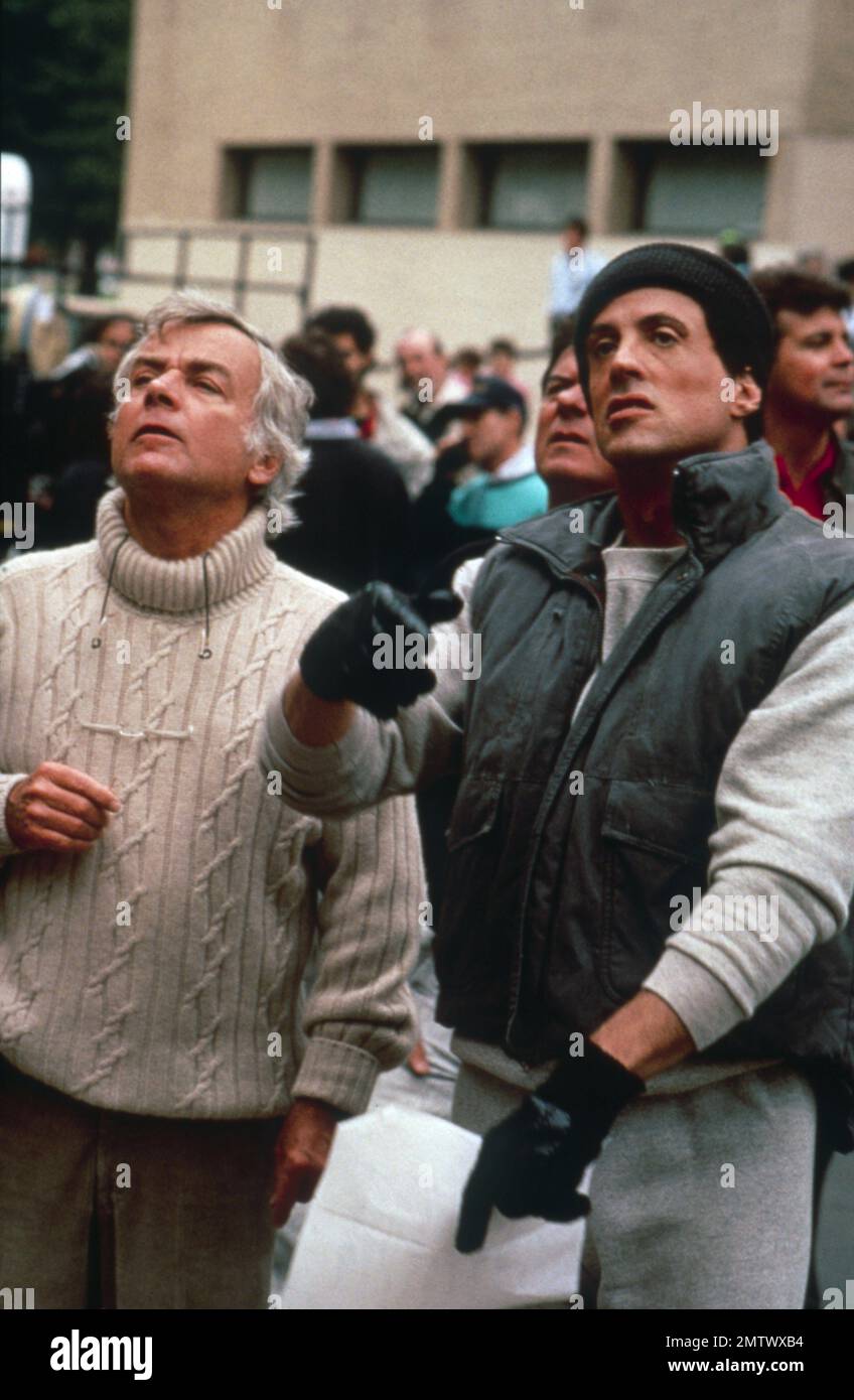 Rocky 5 Year : 1990 USA Director : John G. Avildsen John G. Avildsen, Sylvester Stallone Shooting picture Stock Photo